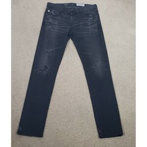 AG Adriano Goldschmied Mens 32 The Tellis Modern Slim Jeans Gravel Black Whisk